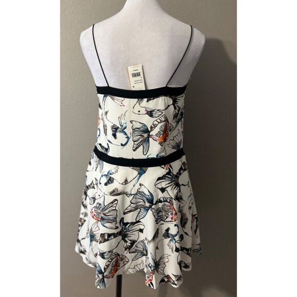 Anthropologie Cooper & Ella Dress S Small Koi Print Faux Silk Washable $288 NEW - Picture 3 of 11